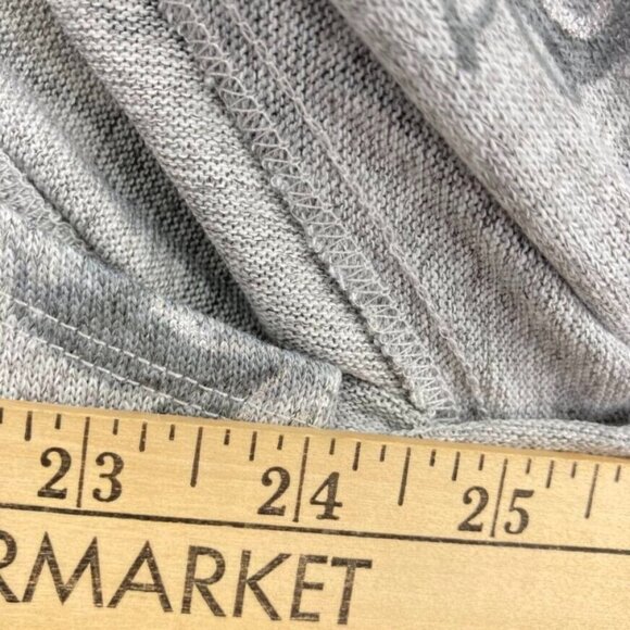 Alfred Dunner Womens Cardigan Sweater Size Large Gray Floral Removable Necklace - Picture 6 of 10